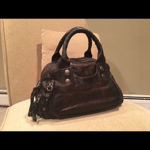Frye Elaine Leather Satchel Black EUC